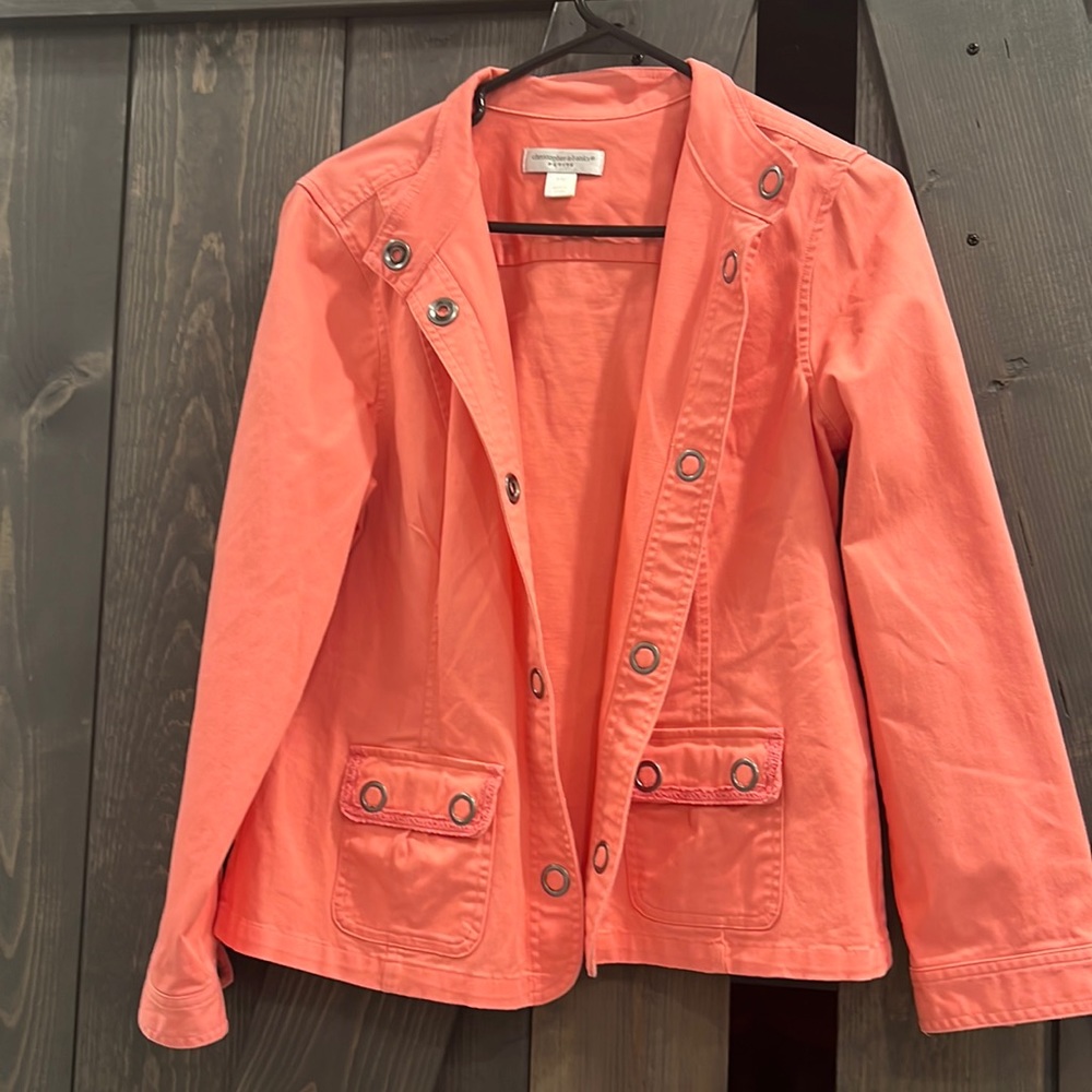 Christopher Banks salmon pink button jacket